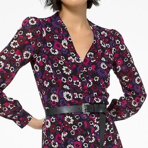 MICHAEL KORS Floral Georgette Shirtdress